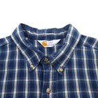 carhartt ボタンダウン フランネルシャツ 2XL ビッグサイズ ブルー チェック コットン