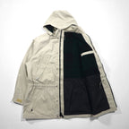 Eddie Bauer 90s 65/35 Cross Mountain Parka, XL, Beige, Detachable Hood, Boa Lining, Drawcord