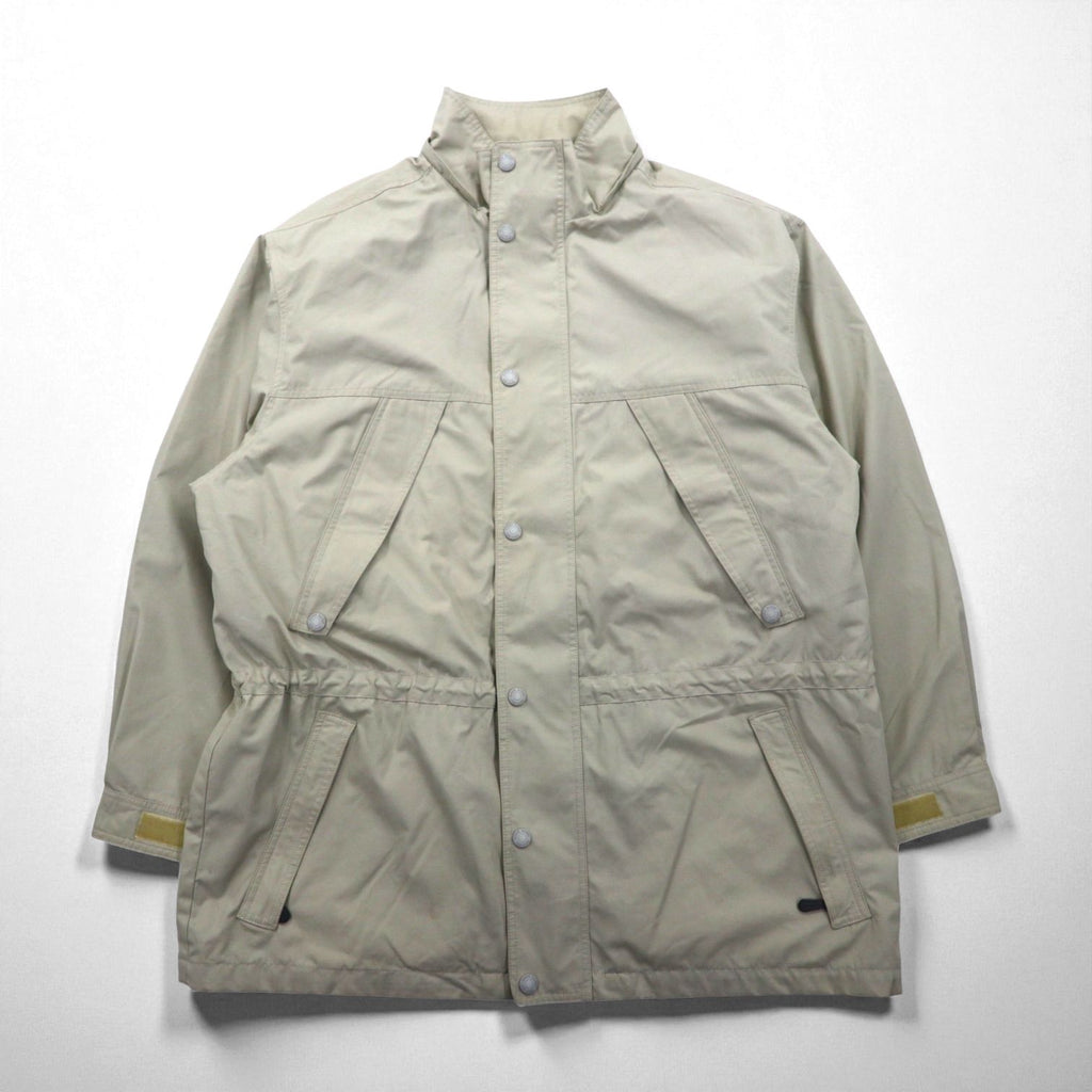 Eddie Bauer 90s 65/35 Cross Mountain Parka, XL, Beige, Detachable Hood, Boa Lining, Drawcord