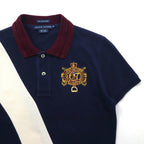 RALPH LAUREN 90年代 THE SKINNY POLO ラインデザイン ポロシャツ M ネイビー エンブレム ポニー 刺繍