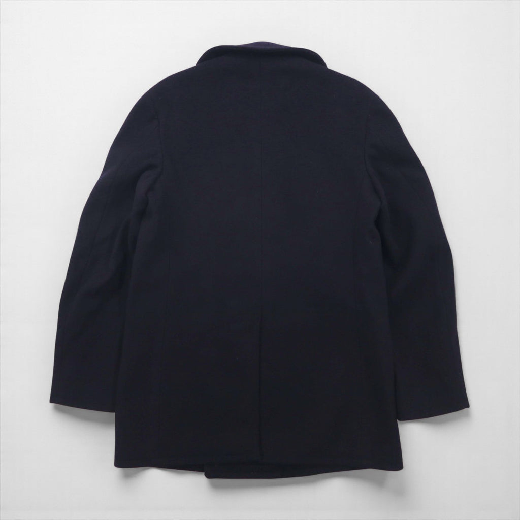 US NAVY 60s Vintage Pea Coat, Size L, Navy, 10-Button, Military Coat, Men's Wool Jersey
