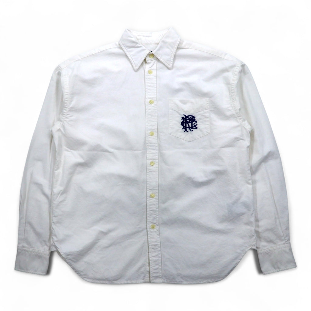 POLO RALPH LAUREN Classic Oxford Shirt, Medium, White Cotton, Embroidered, Chest Pocket