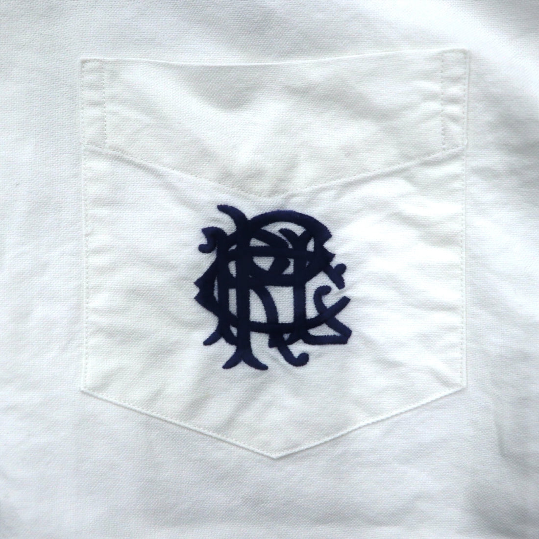 POLO RALPH LAUREN Classic Oxford Shirt, Medium, White Cotton, Embroidered, Chest Pocket