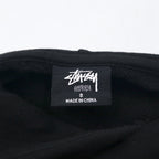 Stussy ドロップショルダー プルオーバーパーカー M ブラック ストックロゴ