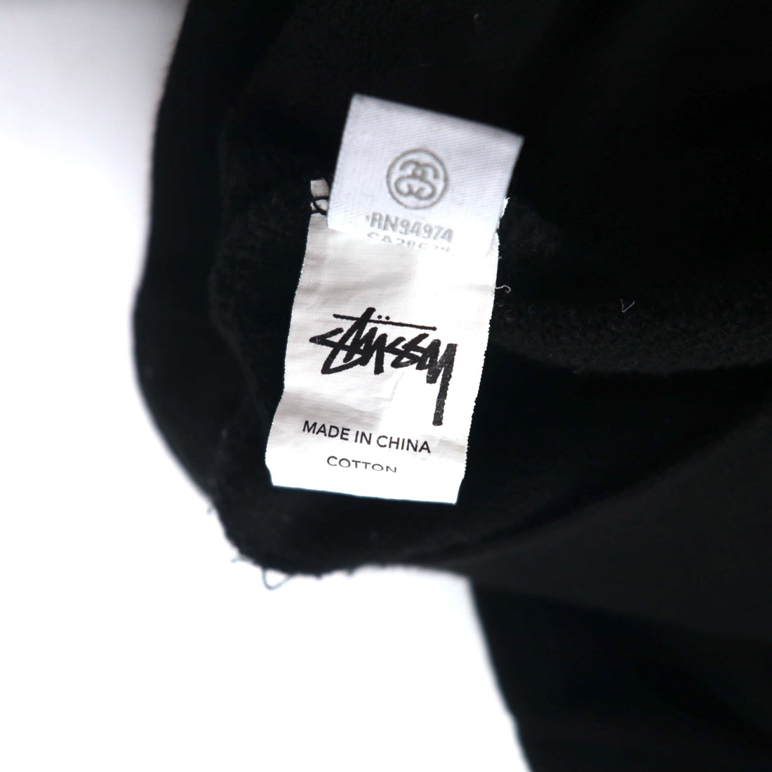 Stussy ドロップショルダー プルオーバーパーカー M ブラック ストックロゴ