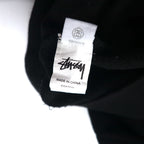 Stussy ドロップショルダー プルオーバーパーカー M ブラック ストックロゴ