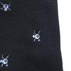 Stussy Skull Embroidered Polo Shirt, Size M, Black Cotton, Pique All-Over Print