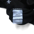 Stussy Skull Embroidered Polo Shirt, Size M, Black Cotton, Pique All-Over Print