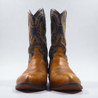 Tony Lama Cowboy Western Boots, Size 28cm, Leather, 6552, Carved Stitch Embroidery, Two-Tone