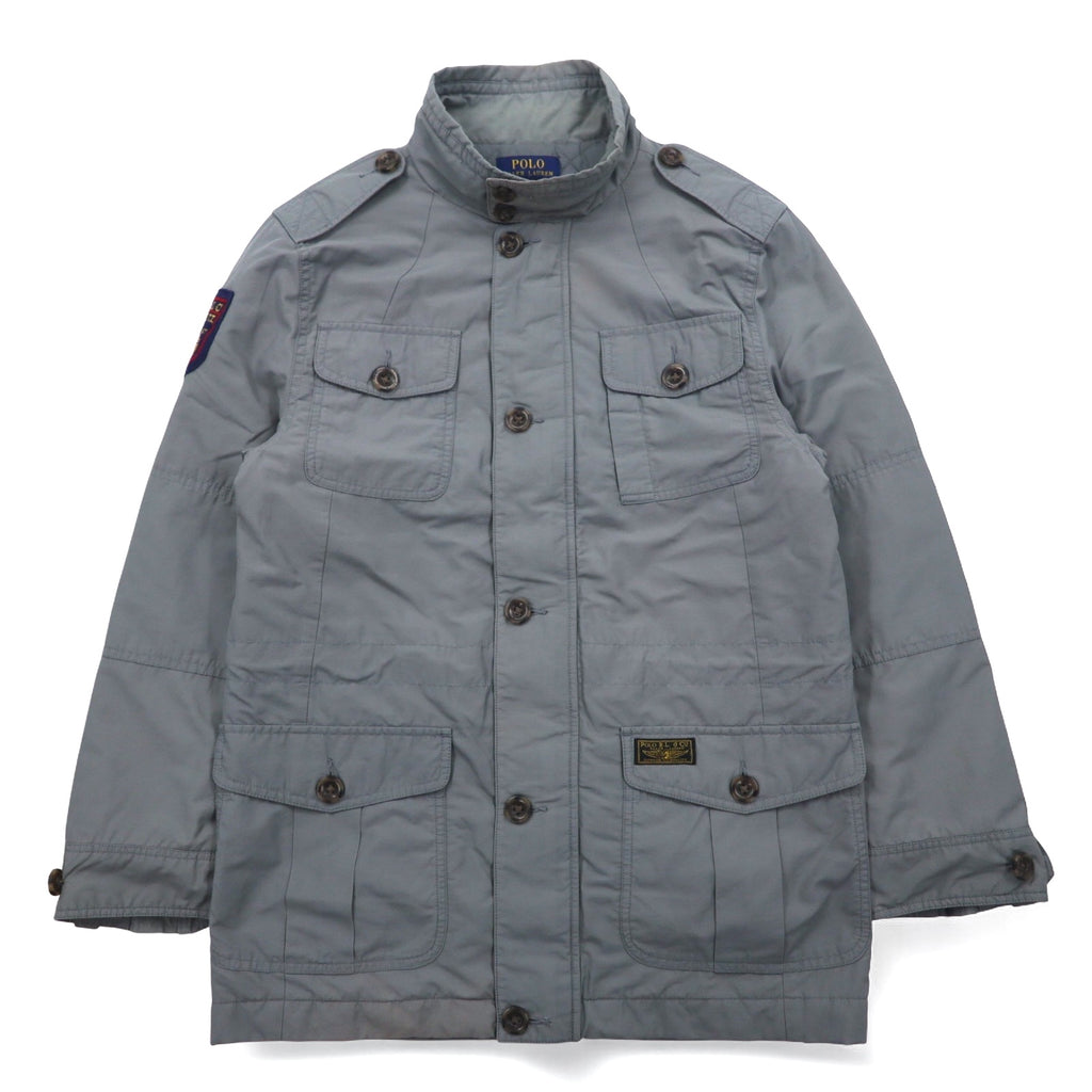 POLO RALPH LAUREN M-65 Field Jacket Military Jacket L Gray Logo Patch