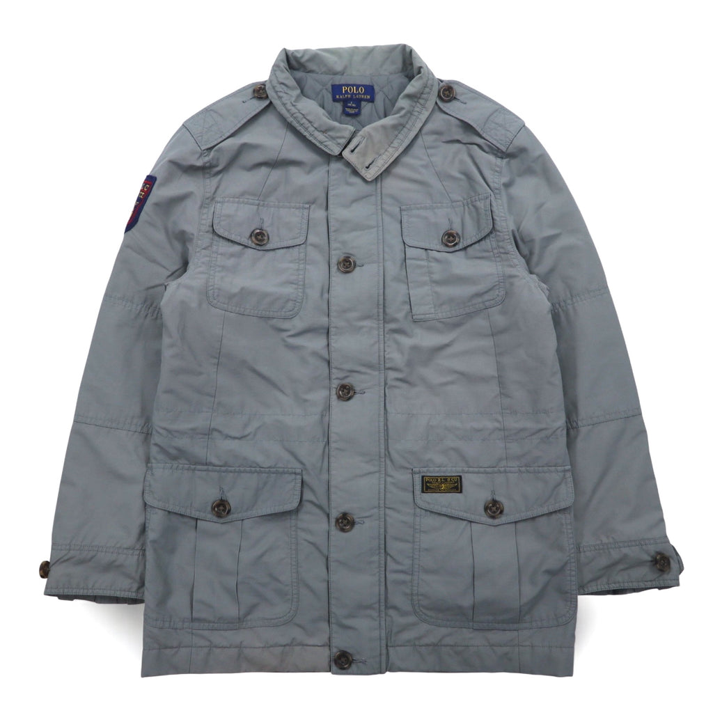 POLO RALPH LAUREN M-65 Field Jacket Military Jacket L Gray Logo Patch