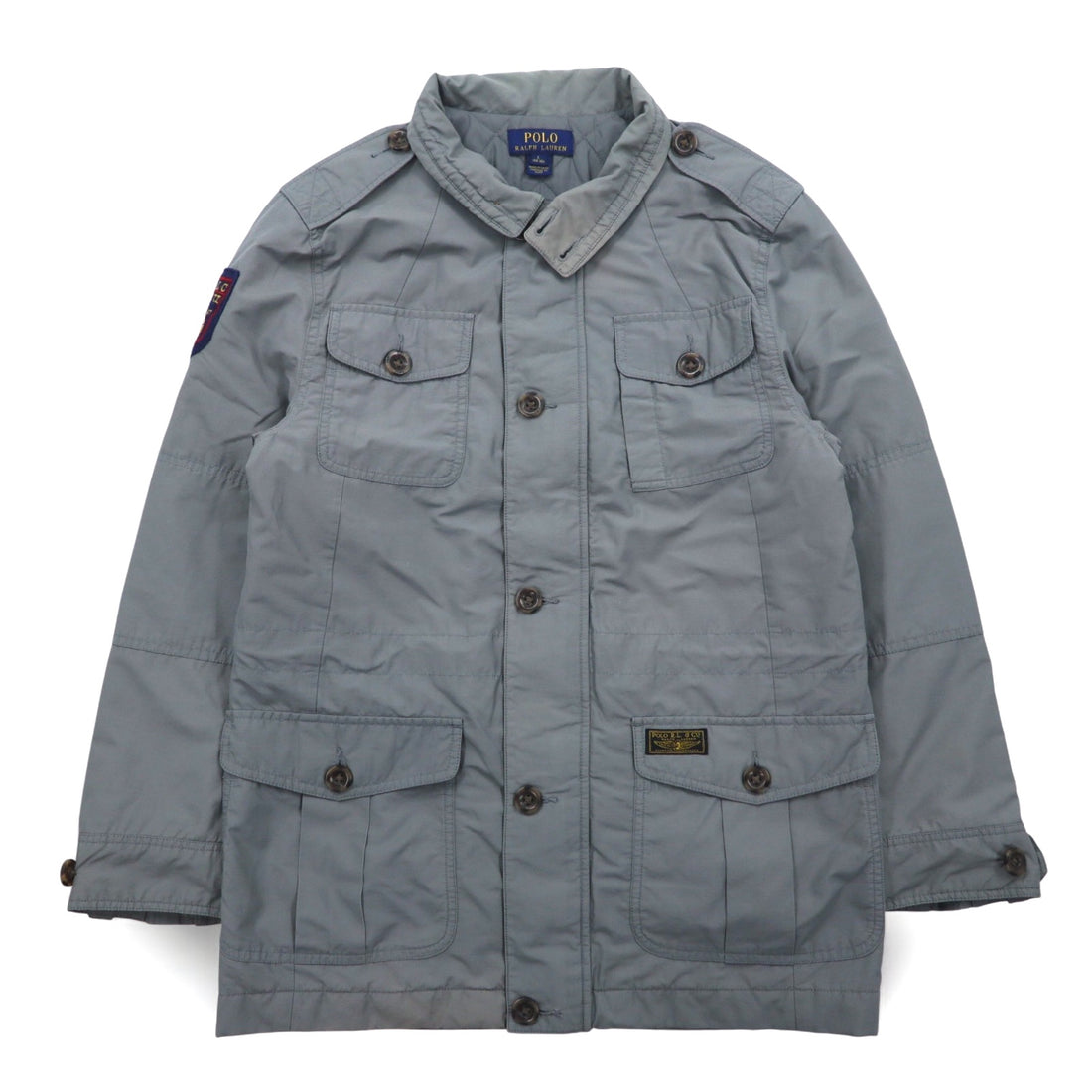 POLO RALPH LAUREN M-65 Field Jacket Military Jacket L Gray Logo Patch