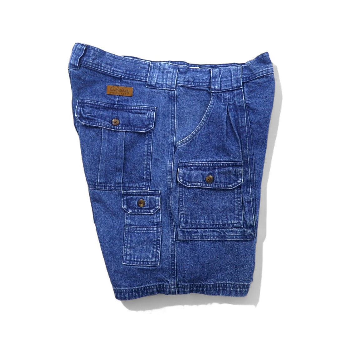 Cabela's Denim Bush Shorts 7-Pocket Hiker Shorts, Size L, Indigo Blue, Front Pocket