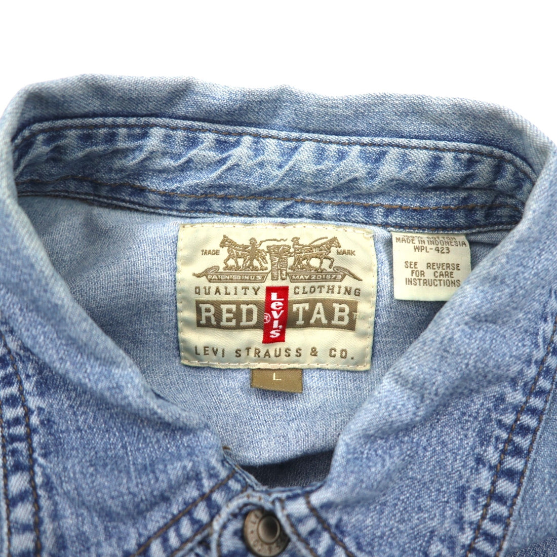 Levi's RED TAB 90年代 デニムシャツ L インディゴ ブルー メタルボタン ビッグサイズ