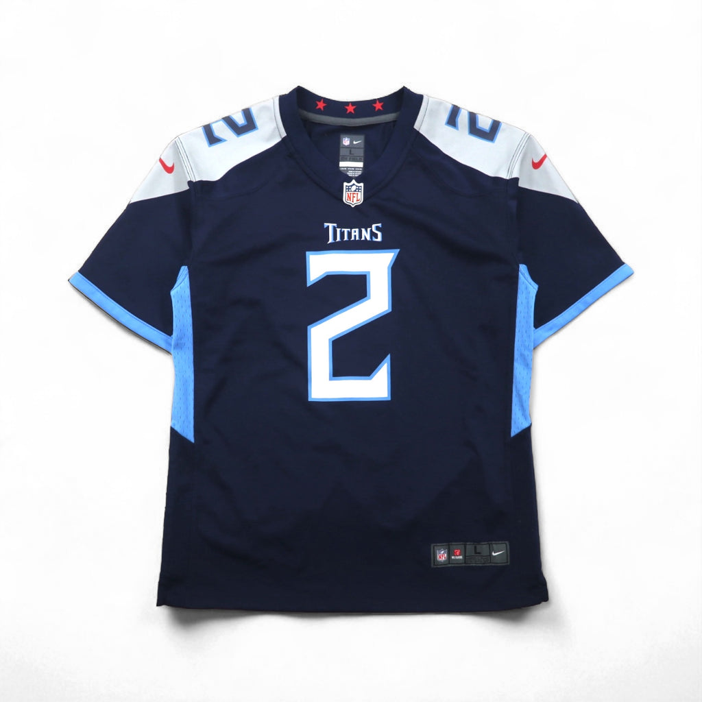 NIKE ゲームシャツ L ネイビー ポリエステル NFL TITANS ナンバリング ON FIELD
