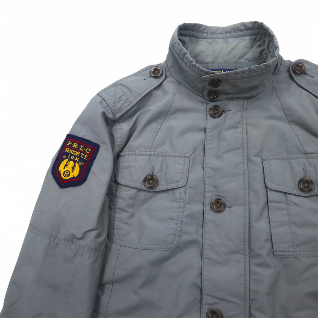 POLO RALPH LAUREN M-65 Field Jacket Military Jacket L Gray Logo Patch