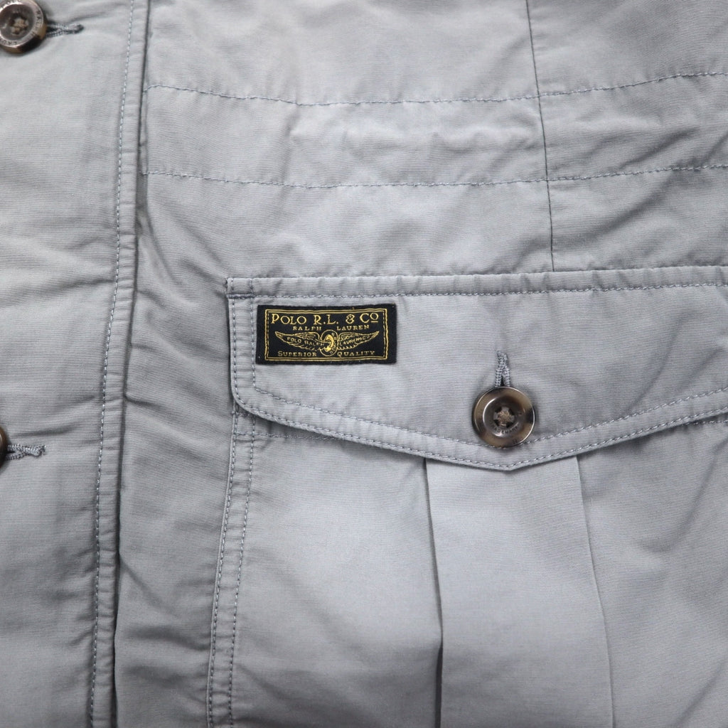 POLO RALPH LAUREN M-65 Field Jacket Military Jacket L Gray Logo Patch