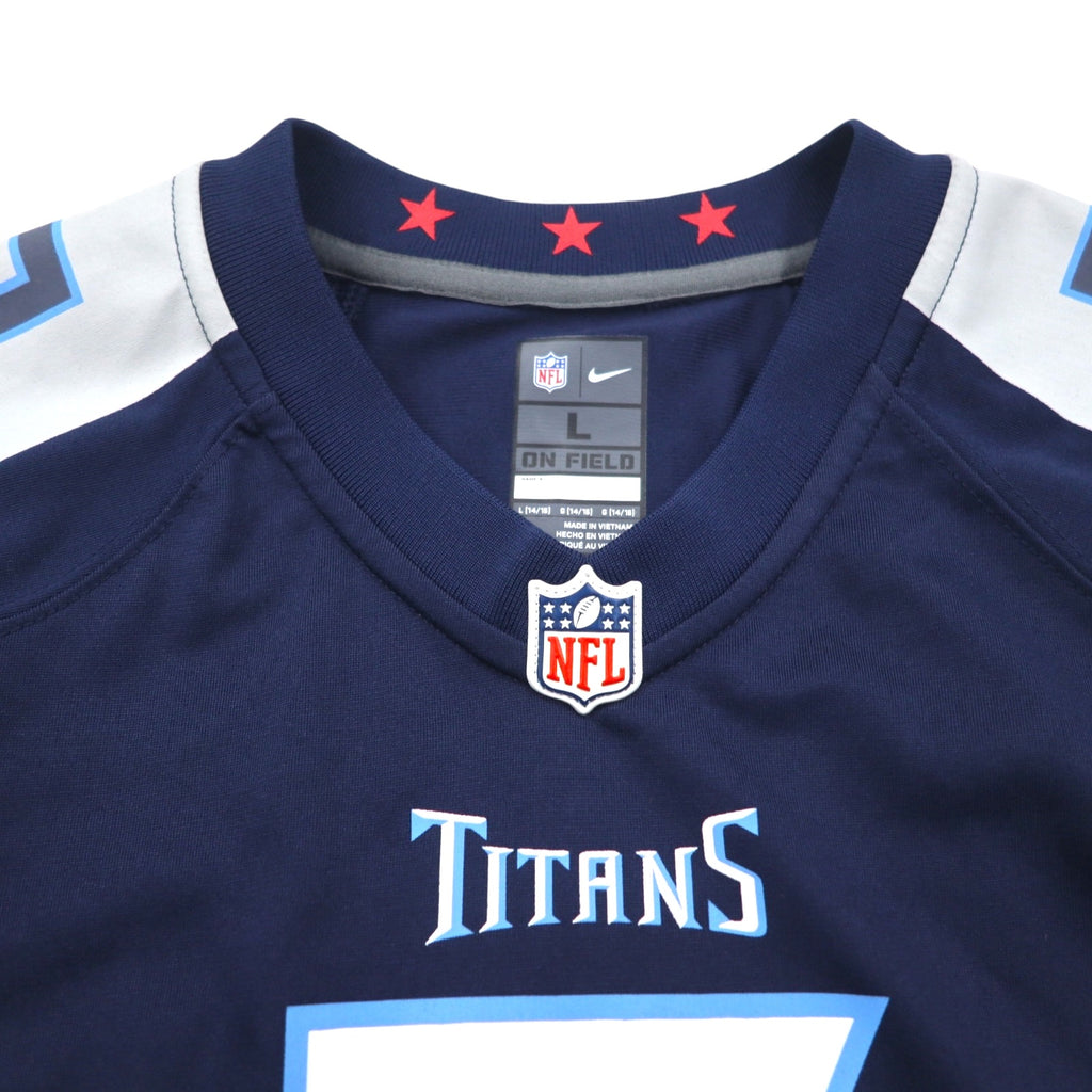NIKE ゲームシャツ L ネイビー ポリエステル NFL TITANS ナンバリング ON FIELD