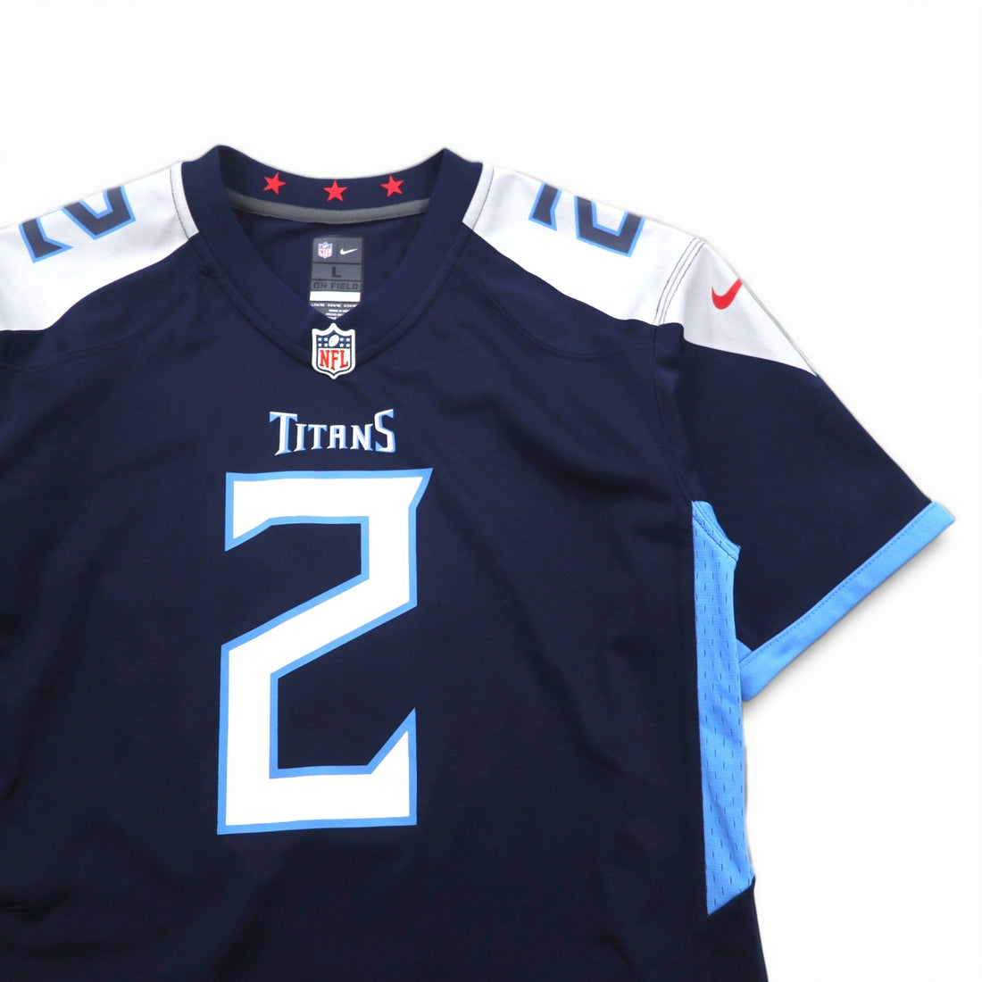 NIKE ゲームシャツ L ネイビー ポリエステル NFL TITANS ナンバリング ON FIELD