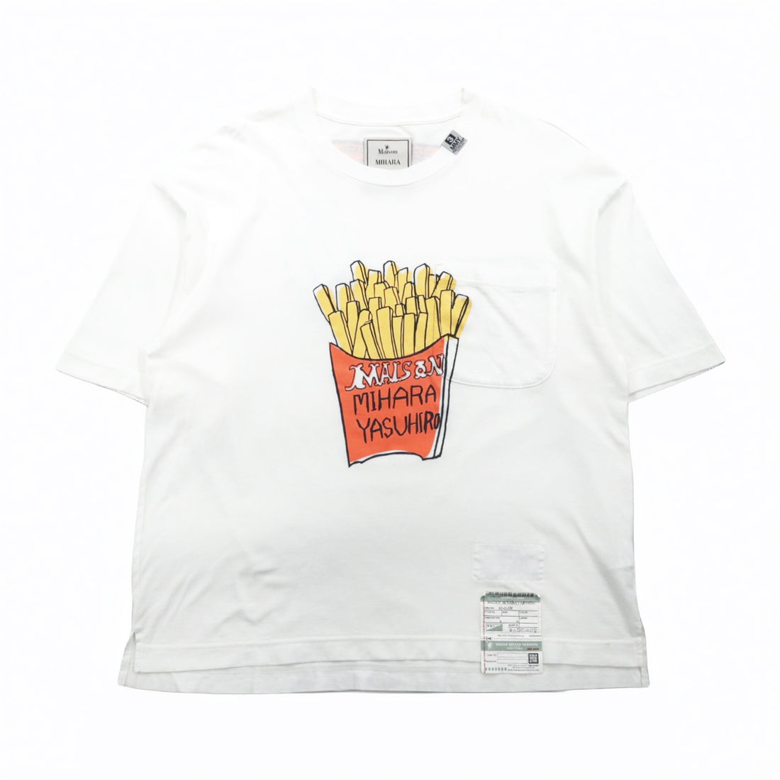 MAISON MIHARA YASUHIRO ポケット Tシャツ Foods Printed T-shirt ポテト プリント L ホワイト GONGON 日本製