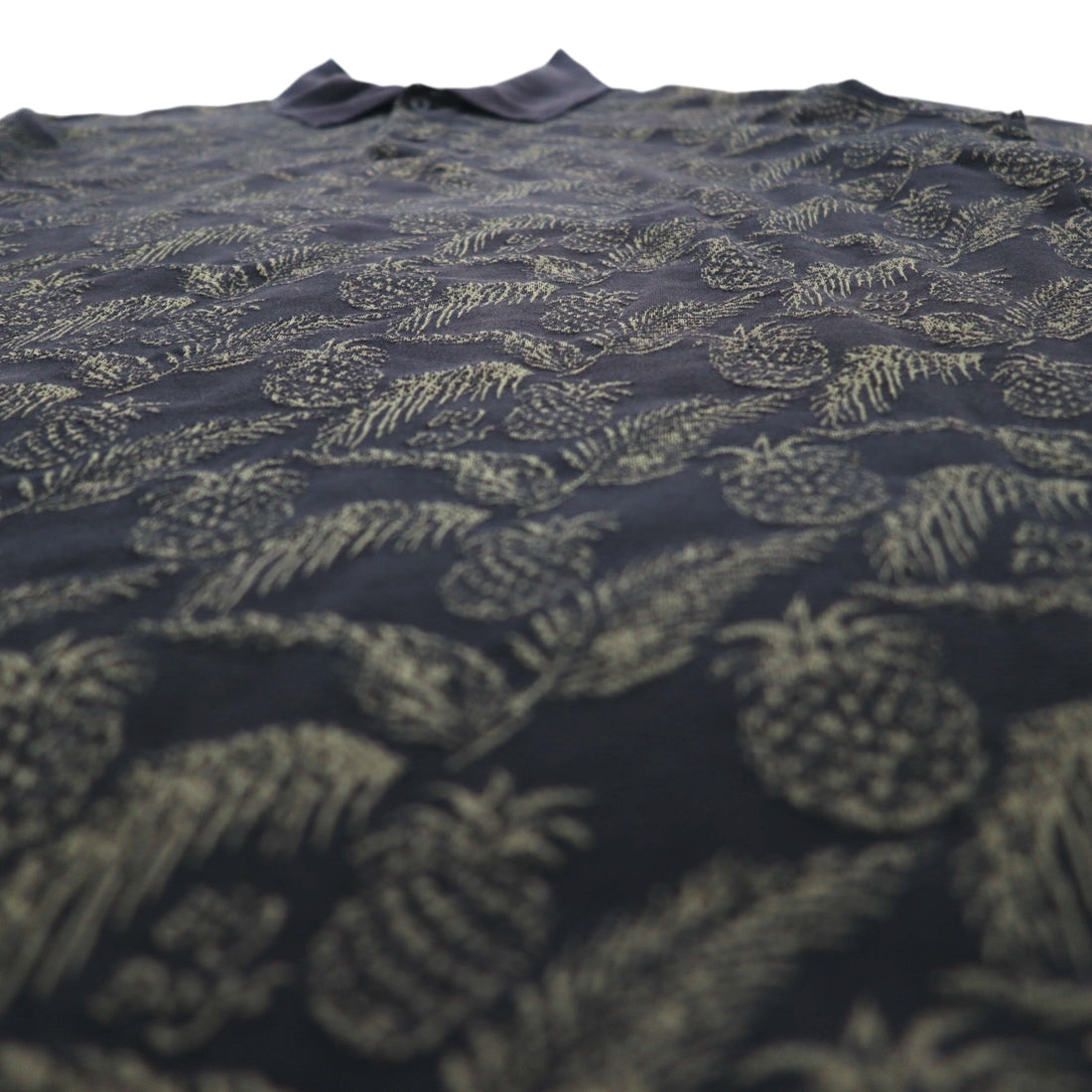Vintage 90s Polo Shirt BIG DOGS 90年代 ポロシャツ XL ブラック 総柄 パイナップル ボタニカル ビッグサイズ