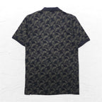 Vintage 90s Polo Shirt BIG DOGS 90年代 ポロシャツ XL ブラック 総柄 パイナップル ボタニカル ビッグサイズ