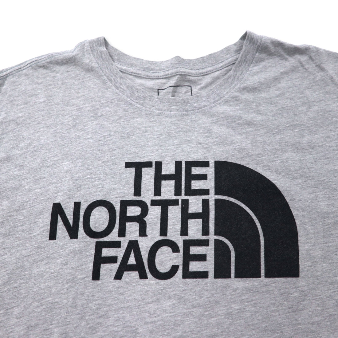 THE NORTH FACE Logo Print T-Shirt XL Grey Cotton US Standard Made in El Salvador