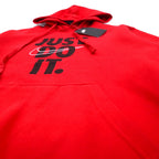 NIKE Pullover Hoodie S Red Just Do It Hoodie 928717-657 Made in Pakistan Unused