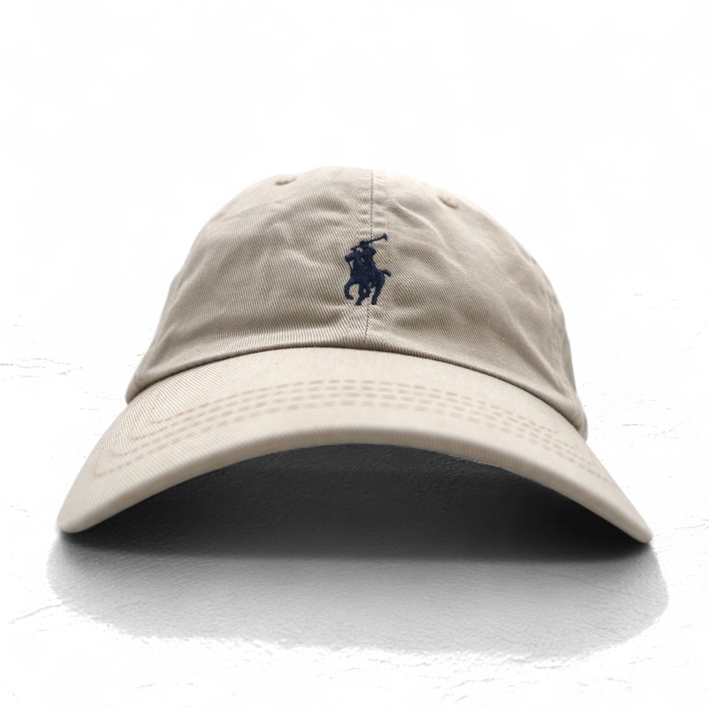 POLO RALPH LAUREN 6-panel cap with free belt, beige cotton and small pony embroidery