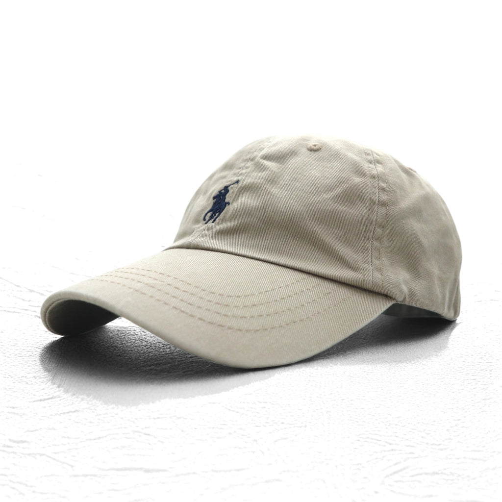 POLO RALPH LAUREN 6-panel cap with free belt, beige cotton and small pony embroidery