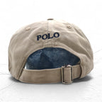 POLO RALPH LAUREN 6-panel cap with free belt, beige cotton and small pony embroidery