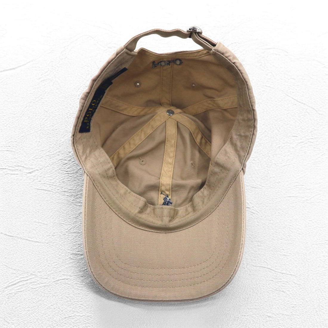 POLO RALPH LAUREN 6-panel cap with free belt, beige cotton and small pony embroidery