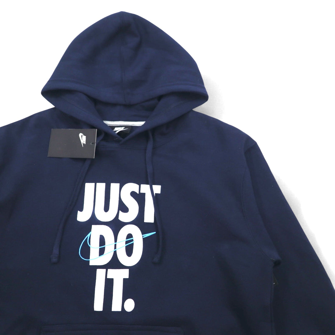 NIKE Pullover Hoodie M Navy JUST DO IT HOODIE 928717-451 Made in Pakistan Unused