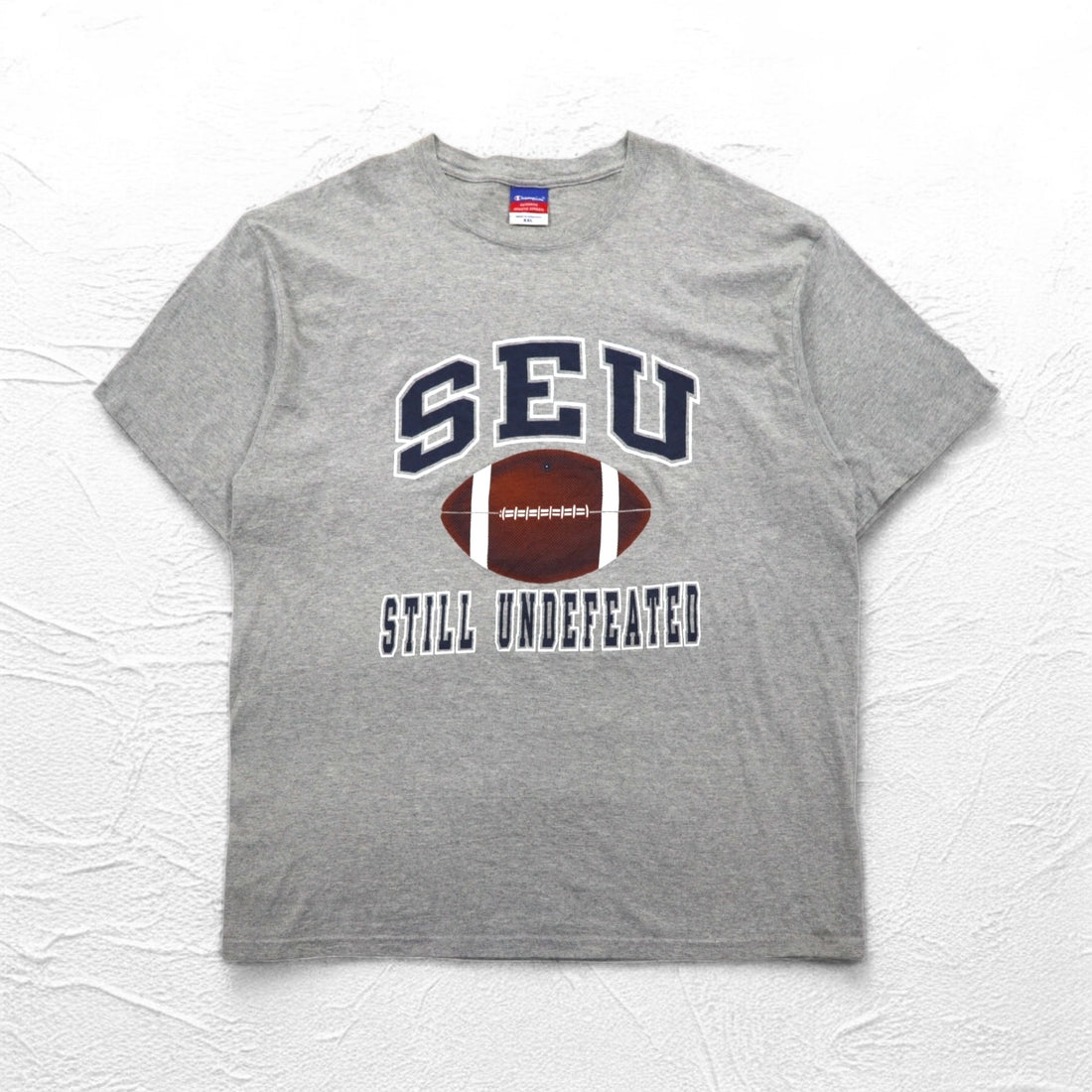 Champion 00s College Print T-Shirt 2XL Grey SEU Arch Logo Big Size Made in Honduras