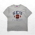 Champion 00年代 カレッジ プリント Tシャツ 2XL グレー SEU アーチロゴ ビッグサイズ ホンジュラス製