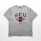 Champion 00年代 カレッジ プリント Tシャツ 2XL グレー SEU アーチロゴ ビッグサイズ ホンジュラス製
