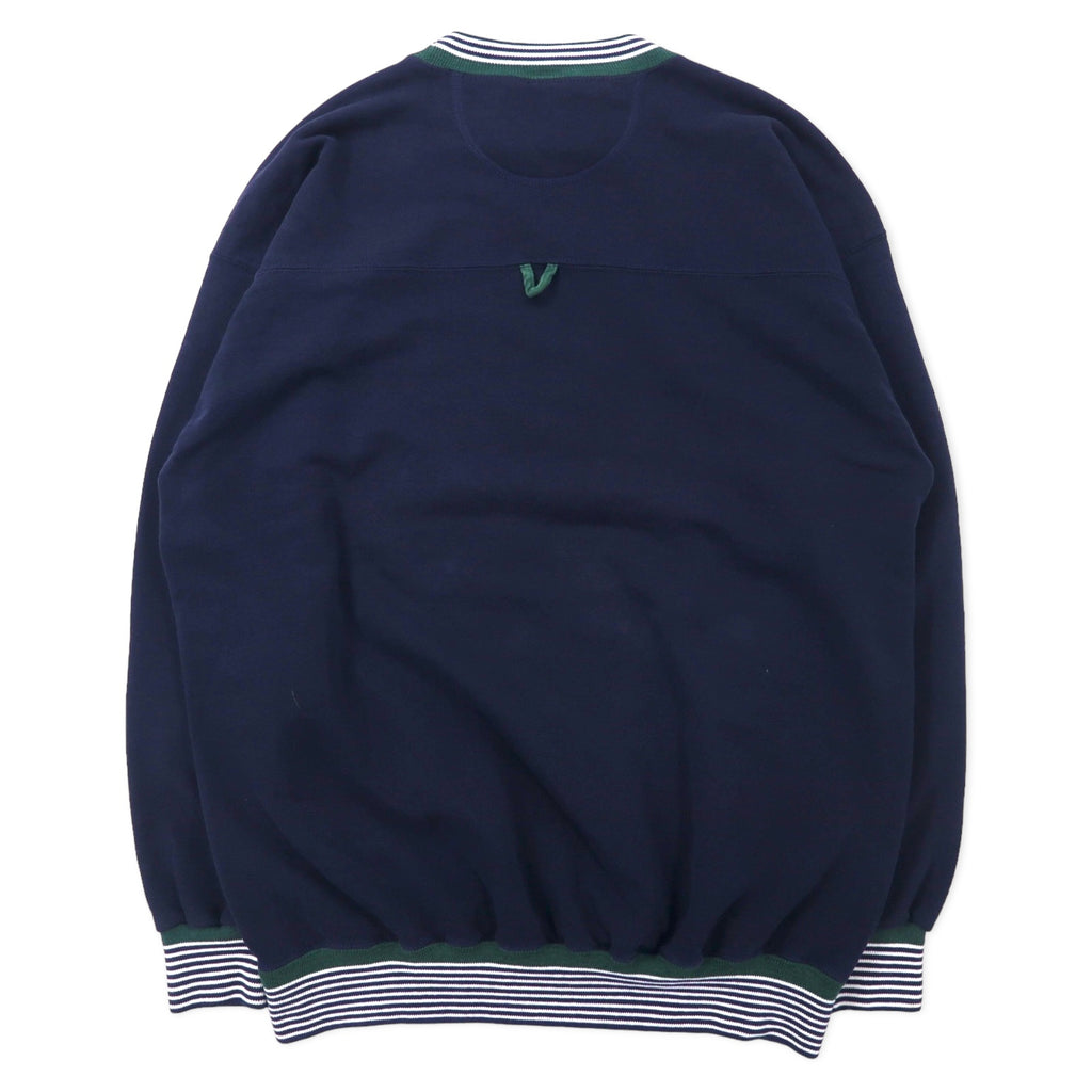 K-Products USA 90's HEAVY WEIGHT Ribline Sweatshirt XL Navy Cotton