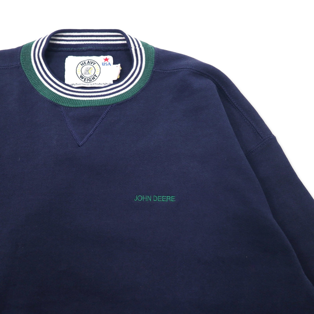 K-Products USA 90's HEAVY WEIGHT Ribline Sweatshirt XL Navy Cotton