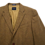 NAUTICA Indian Tweed 2B Tailored Jacket Blazer L Beige Wool