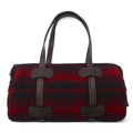 日本然リトテ-古着オンライン-PORTER GIRL × WOOLRICH キャビン ミニボストンバッグ ハンドバッグ レッド ウール レザー チェック CABIN BOSTON BAG SMALL 日本製-PORTER GIRL × WOOLRICH Cabin Mini Boston Bag Handbag Red Wool Leather Checked CABIN BOSTON BAG SMALL Japan Made