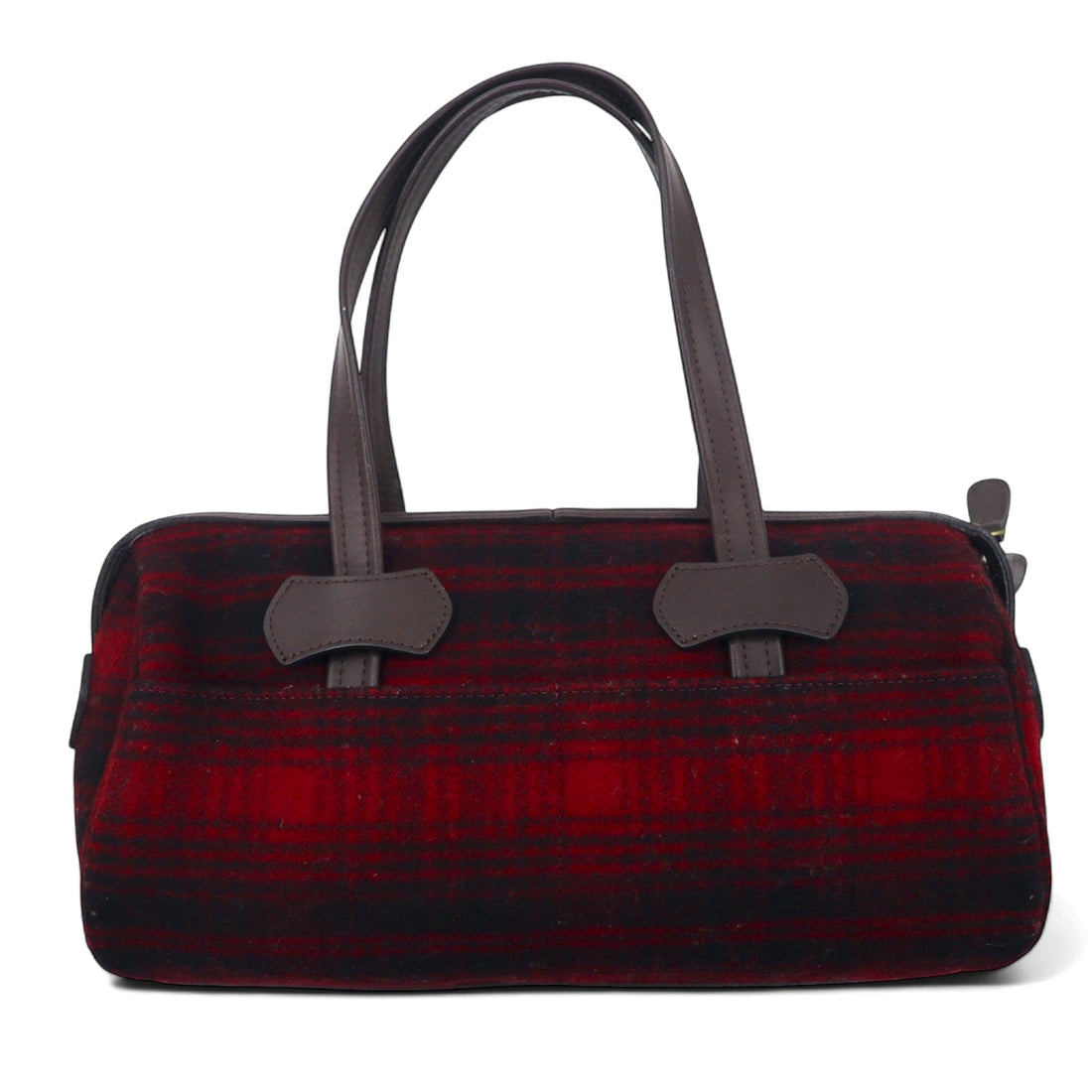 PORTER GIRL × WOOLRICH Cabin Mini Boston Bag Handbag Red Wool Leather Check CABIN BOSTON BAG SMALL Made in Japan