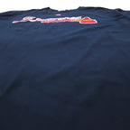Majestic 90年代 ベースボール プリント Tシャツ 2XL ネイビー MLB Braves ナンバリング メキシコ製