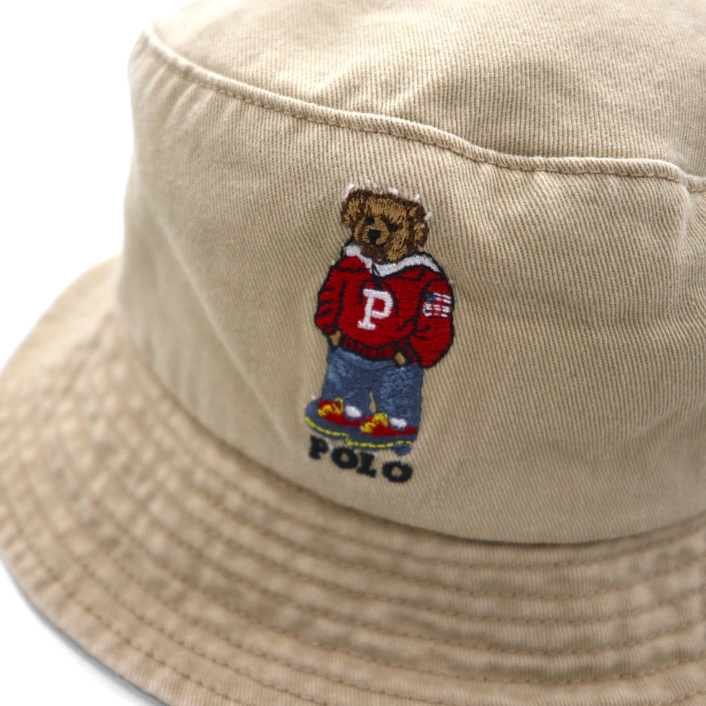POLO RALPH LAUREN Polo Bear Bucket Hat, 59cm, Beige, Cotton