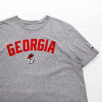 Champion Arch Logo College Print T-Shirt 2XL Grey GEORGIA BULLDOGS Made in Honduras