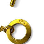 CELINE 80s Made in Italy Vintage 2WAY Chain Belt Necklace Circle Logo Toggle Gold Metal