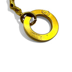 CELINE 80s Made in Italy Vintage 2WAY Chain Belt Necklace Circle Logo Toggle Gold Metal