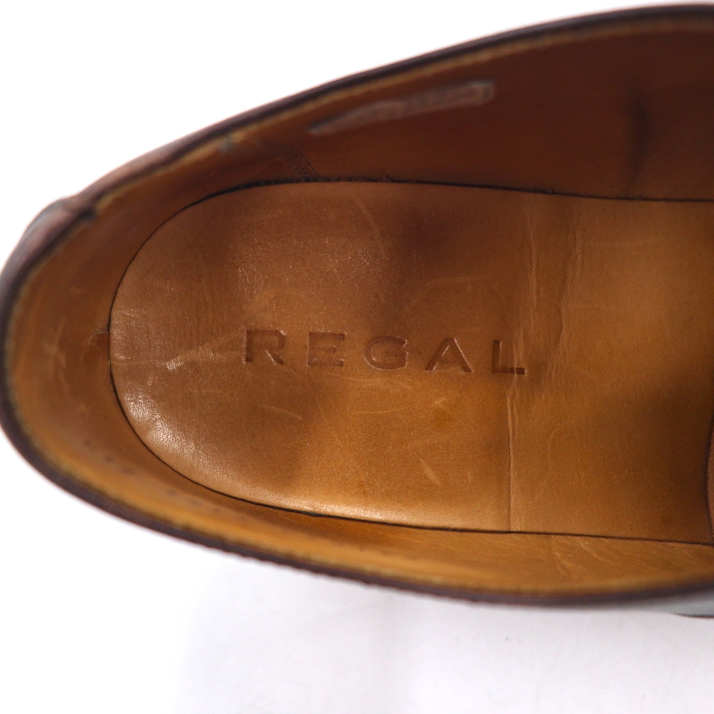 REGAL Plain Toe Dress Shoes 25.5cm Brown Leather Suitable for Snowy Roads Y183 Made in Japan