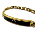 Christian Dior ドイツ製 ヴィンテージ ロゴID ブレスレット 喜平 ゴールド CDロゴ プレート GERMANY刻印