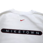 NIKE 90s USA made Swoosh logo embroidered sweatshirt M White cotton NIKE TOWN back logo print