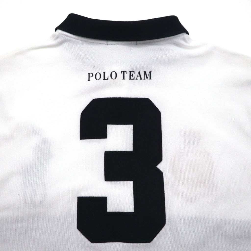 POLO RALPH LAUREN Big Pony Embroidered Polo Shirt XL White POLO TEAM Numbering
